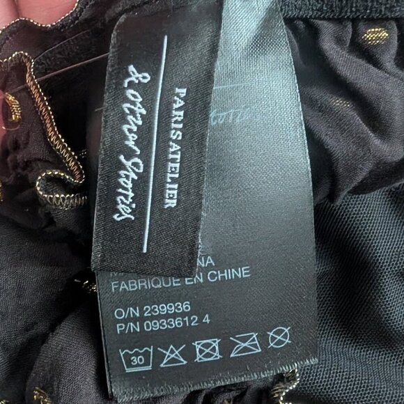 & Other Stories | Ruffled Glitter Pattern Soft Bra In Black/Gold - Picture 7 of 9